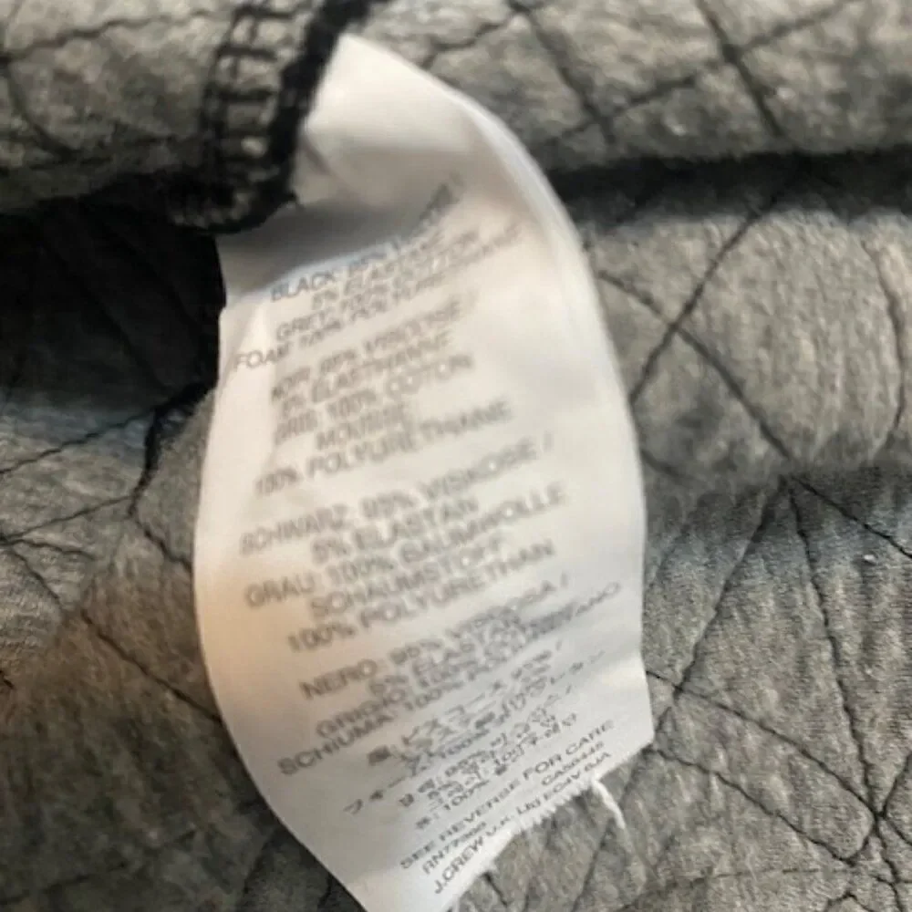 J. Crew Black Quilted Bomber jacket, size M